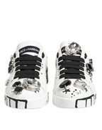 Dolce & Gabbana White Portofino Crystal Sneakers  Shoes - Zeiniez