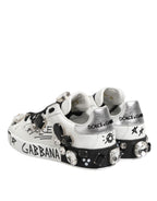 Dolce & Gabbana White Portofino Crystal Sneakers  Shoes - Zeiniez