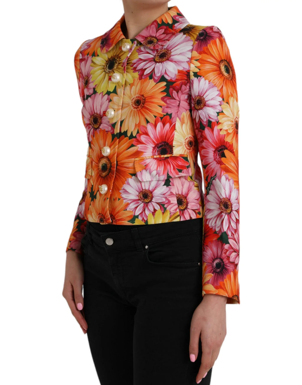 Dolce & Gabbana Multicolor Daisy Print Floral Fantasy Jacket - Zeiniez