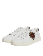 Dolce & Gabbana White Sacred Heart Men Low Top Sneakers Shoes - Zeiniez