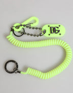 Dolce & Gabbana Green Springy Key Holder DG Logo Men's Keychain Keyring - Zeiniez