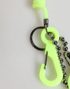 Dolce & Gabbana Green Springy Key Holder DG Logo Men's Keychain Keyring - Zeiniez