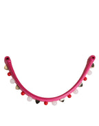 Dolce & Gabbana Pink Embellished Leather Bag Handle Women Shoulder Strap - Zeiniez