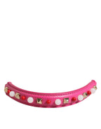 Dolce & Gabbana Pink Embellished Leather Bag Handle Women Shoulder Strap