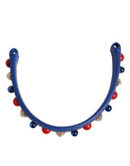 Dolce & Gabbana Blue Embellished Leather Bag Handle Women Shoulder Strap - Zeiniez