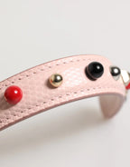 Dolce & Gabbana Light Pink Embellished Leather Bag Handle Shoulder Strap - Zeiniez