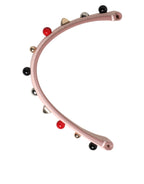 Dolce & Gabbana Light Pink Embellished Leather Bag Handle  Shoulder Strap