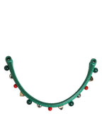 Dolce & Gabbana Green Embellished Leather Bag Handle Women Shoulder Strap - Zeiniez