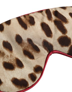 Dolce & Gabbana Brown Leopard Print Silk Women Accessory Sleep Eye Mask - Zeiniez
