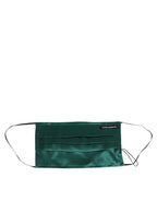 Dolce & Gabbana Green Silk Pleated Elastic Ear Strap Face Mask - Zeiniez