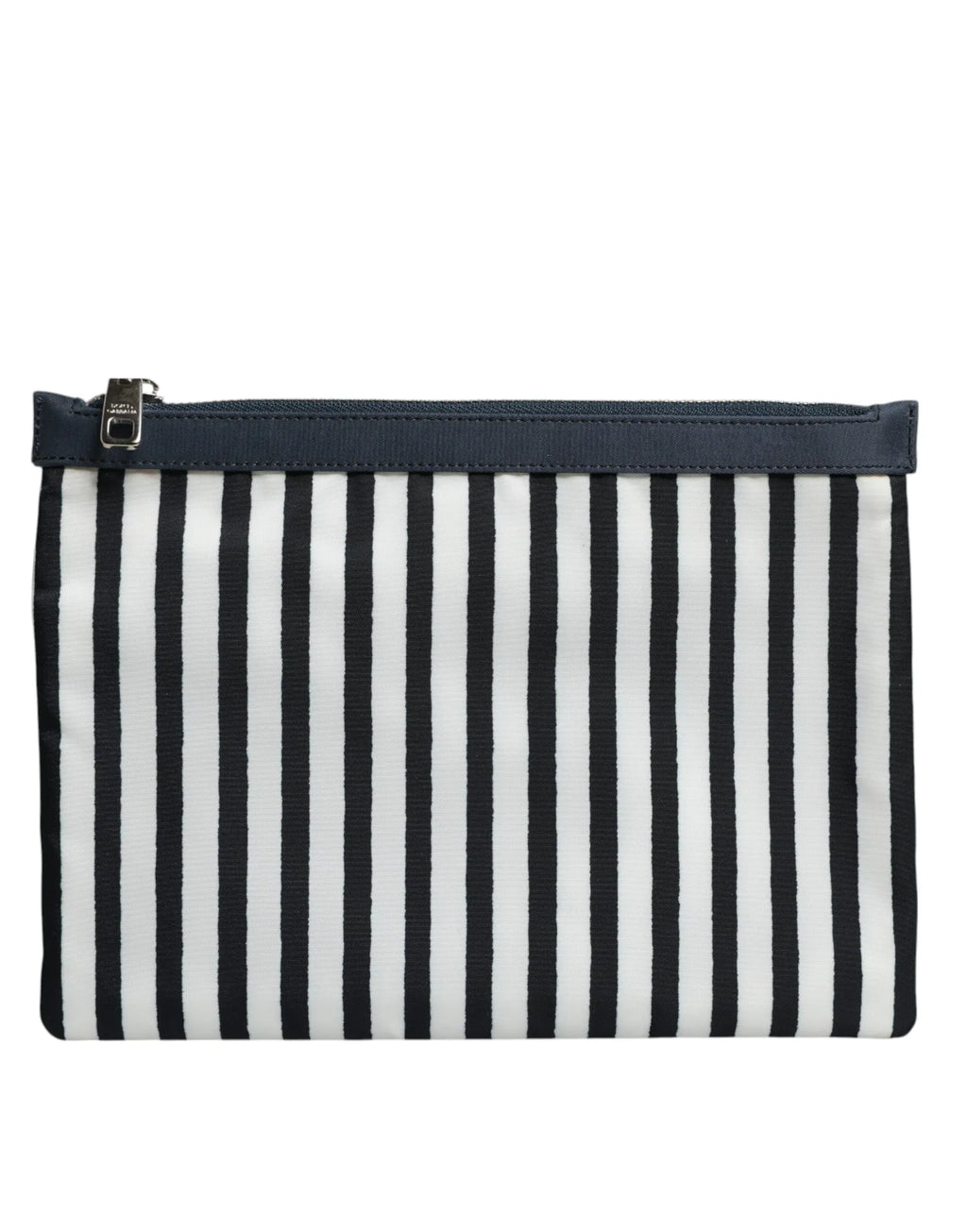 Dolce & Gabbana Black White Striped Logo Plaque Clutch Borse Pouch Bag - Zeiniez