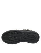 Dolce & Gabbana Black Leather Studded Low Top Sneakers Shoes - Zeiniez