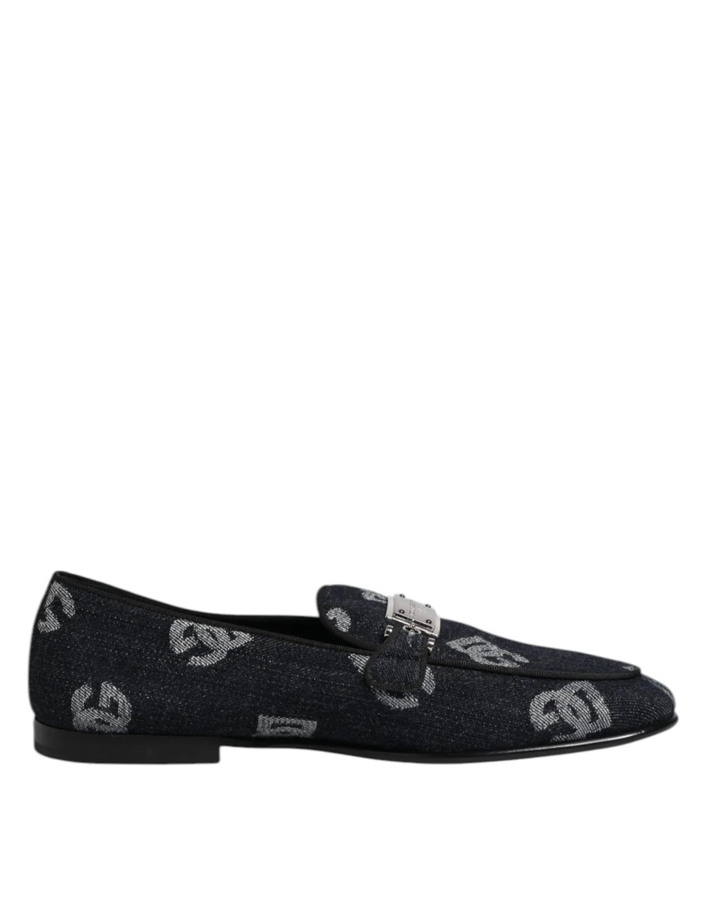Dolce & Gabbana Blue Logo Cotton Loafers Formal Dress Shoes - Zeiniez