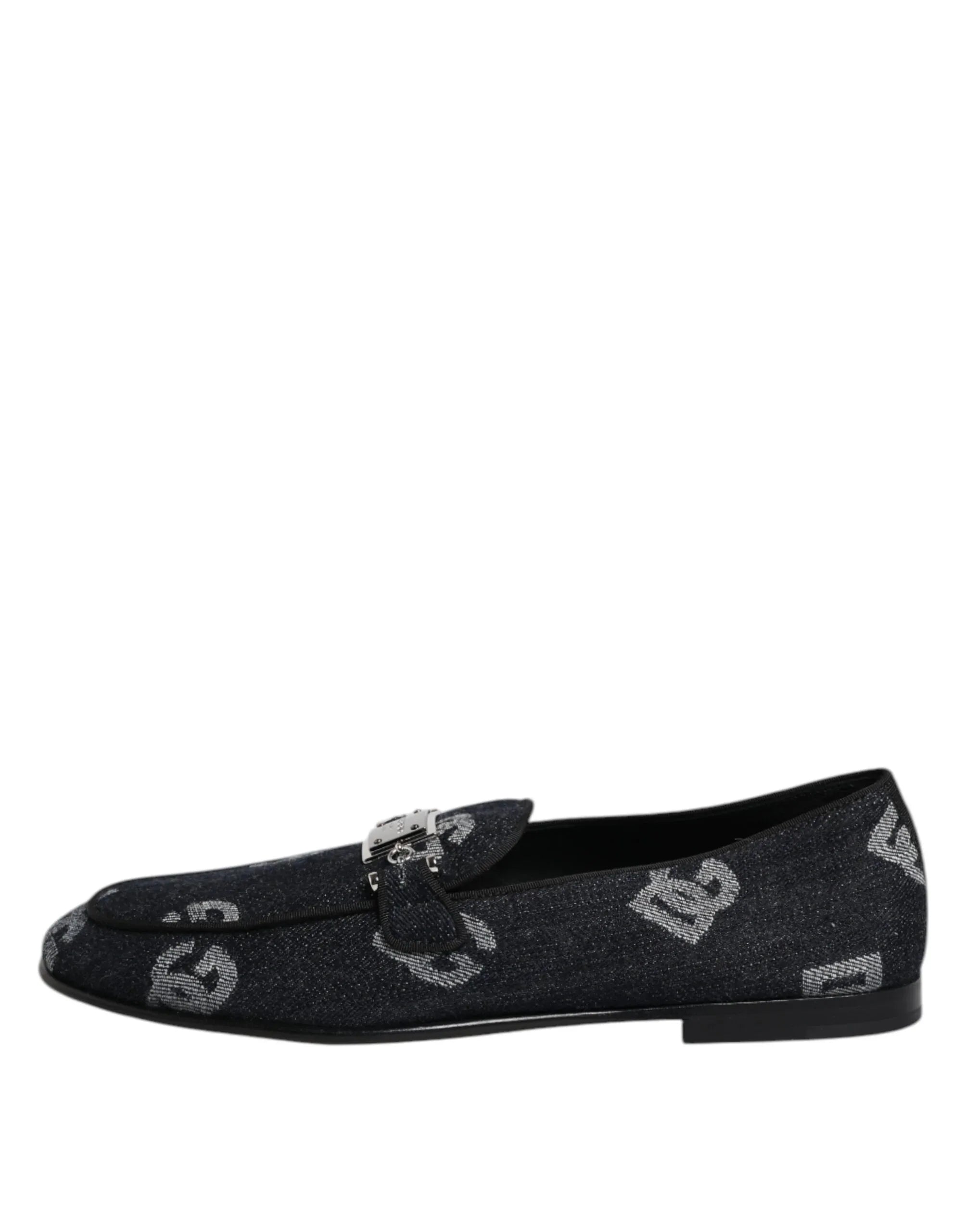 Dolce & Gabbana Blue Logo Cotton Loafers Formal Dress Shoes - Zeiniez