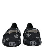 Dolce & Gabbana Blue Logo Cotton Loafers Formal Dress Shoes - Zeiniez