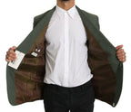 Romeo Gigli Green Linen Blazer One Piece Single Breasted Jacket - Zeiniez