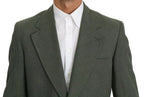 Romeo Gigli Green Linen Blazer One Piece Single Breasted Jacket - Zeiniez