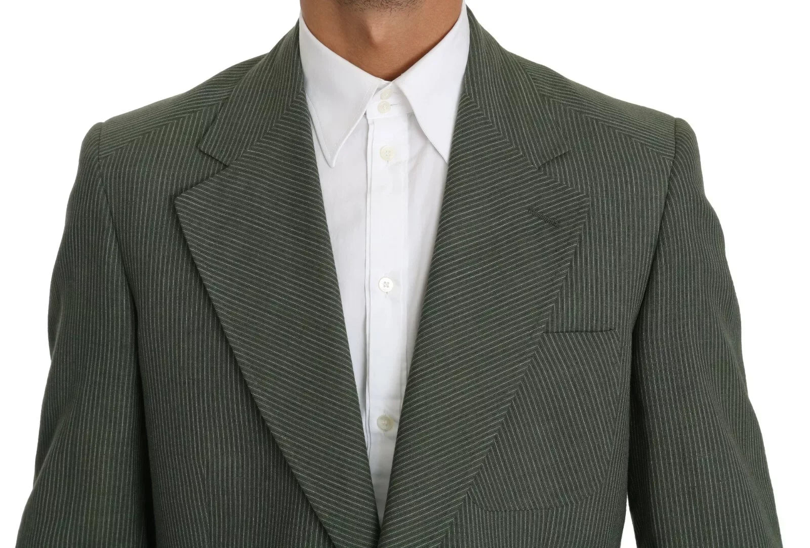 Romeo Gigli Green Linen Blazer One Piece Single Breasted Jacket - Zeiniez