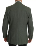 Romeo Gigli Green Linen Blazer One Piece Single Breasted Jacket - Zeiniez