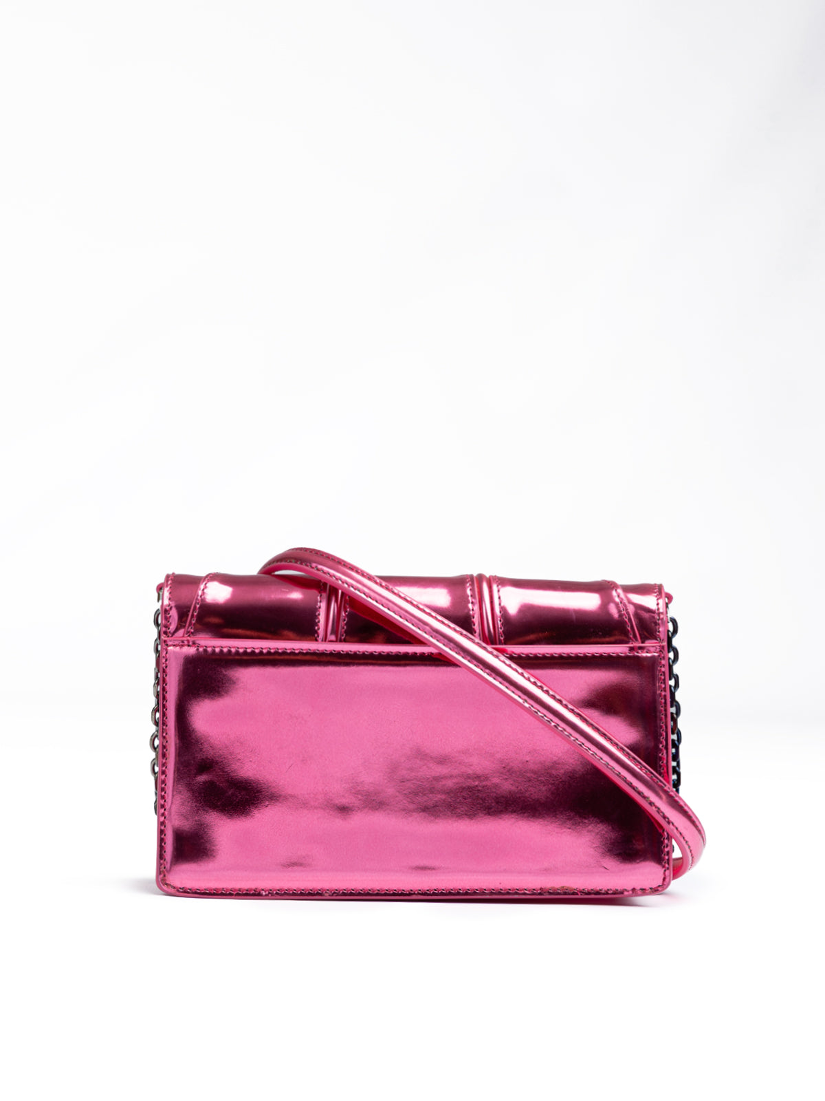 Ferrari Metal Pink GT patent leather bag with chain - Zeiniez
