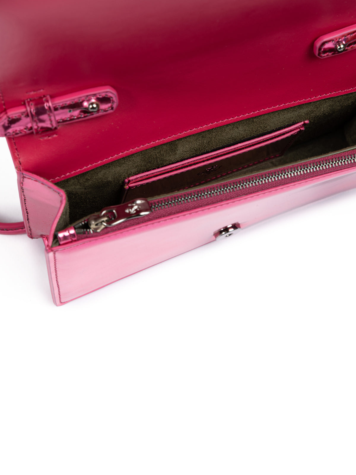 Ferrari Metal Pink GT patent leather bag with chain - Zeiniez