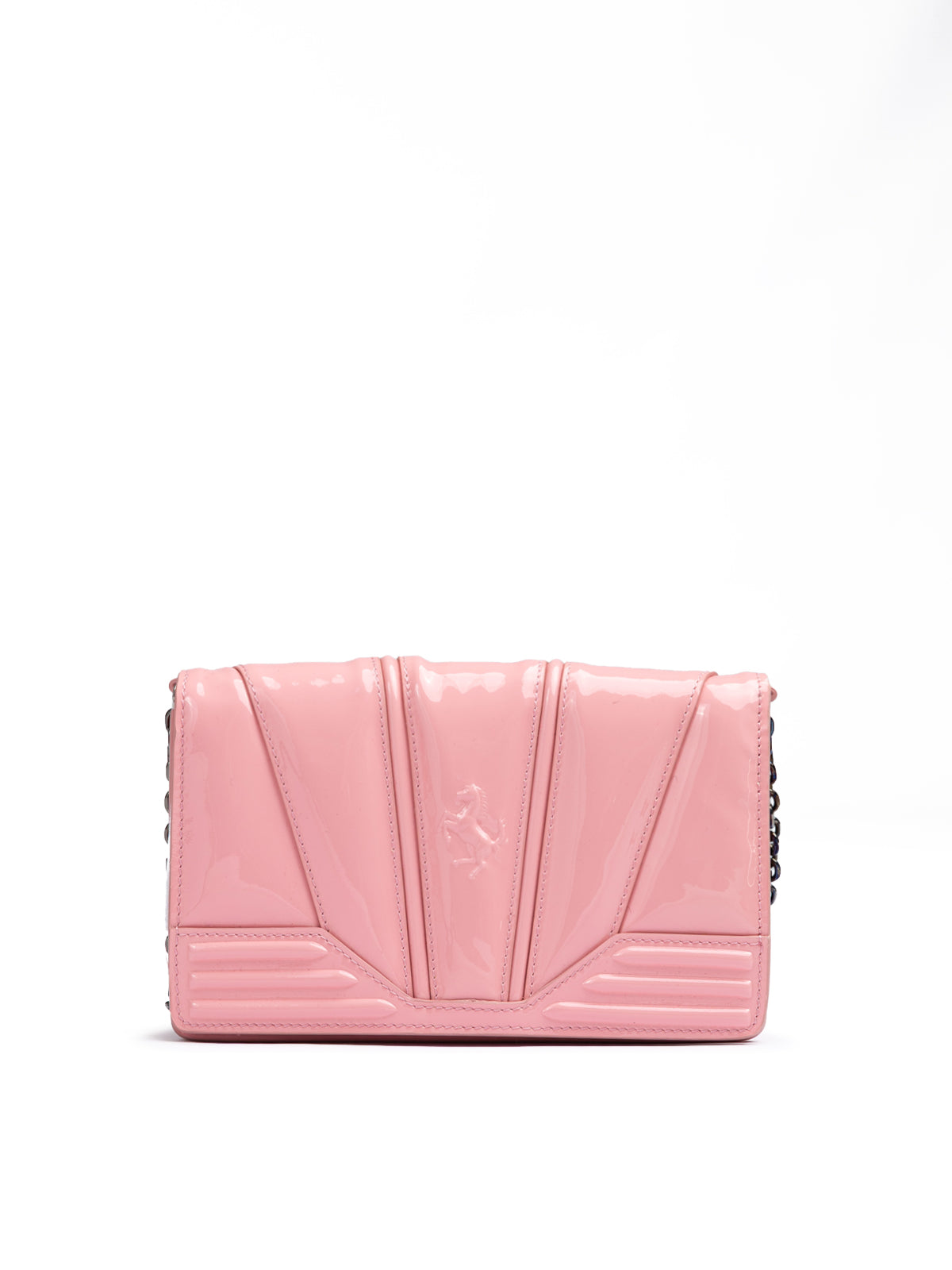 Ferrari Pink GT patent leather bag with chain - Zeiniez