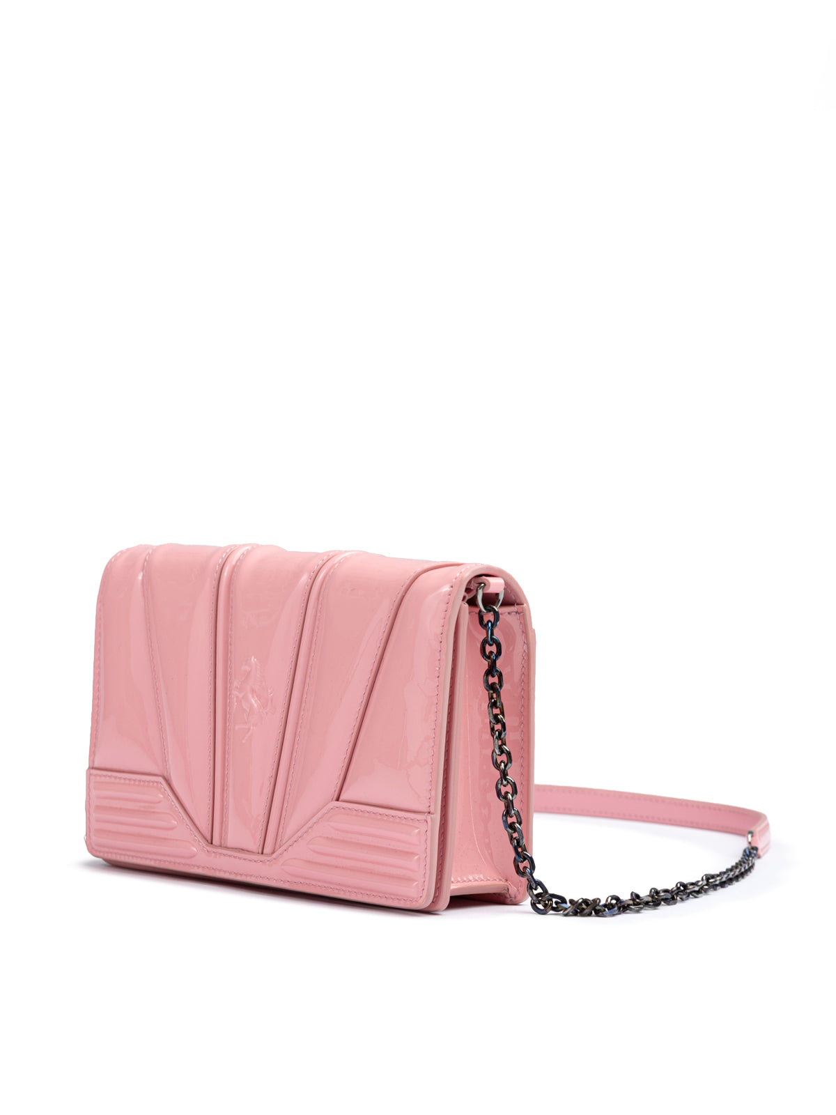 Ferrari Pink GT patent leather bag with chain - Zeiniez