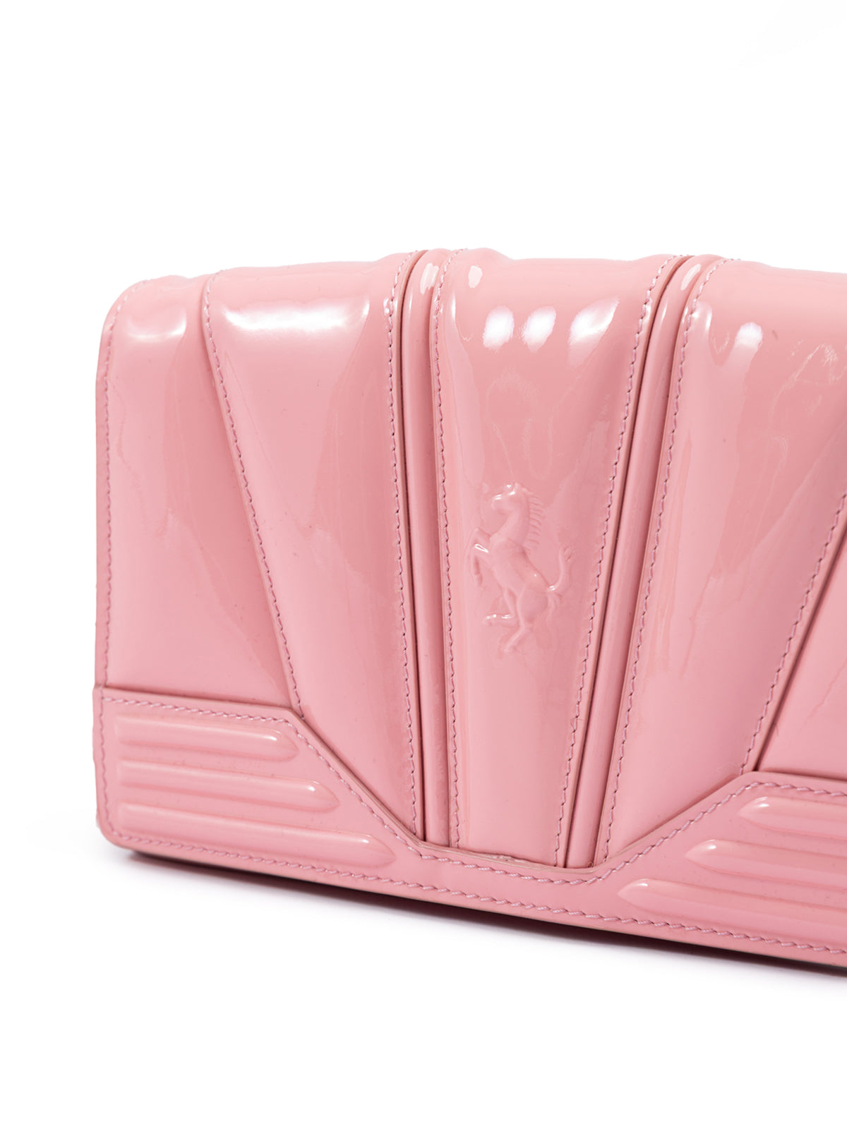 Ferrari Pink GT patent leather bag with chain - Zeiniez