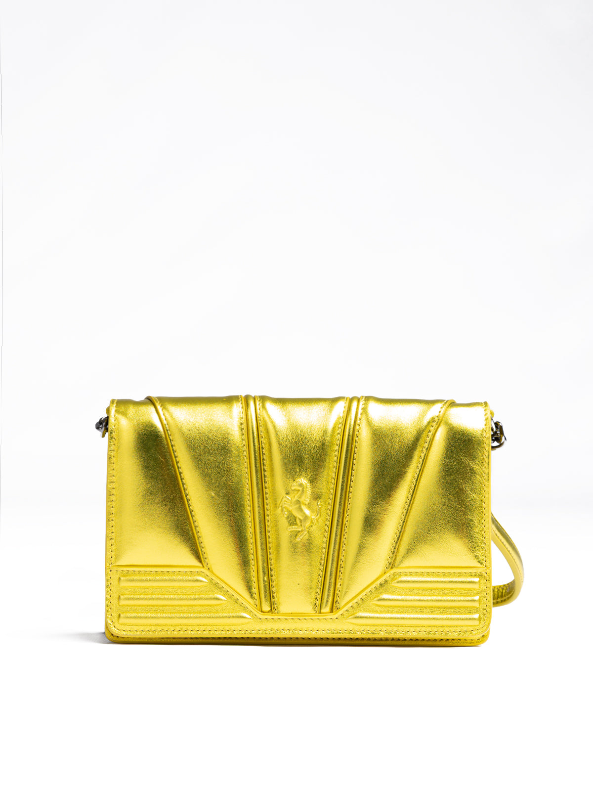 Ferrari Metal Yellow GT patent leather bag with chain - Zeiniez