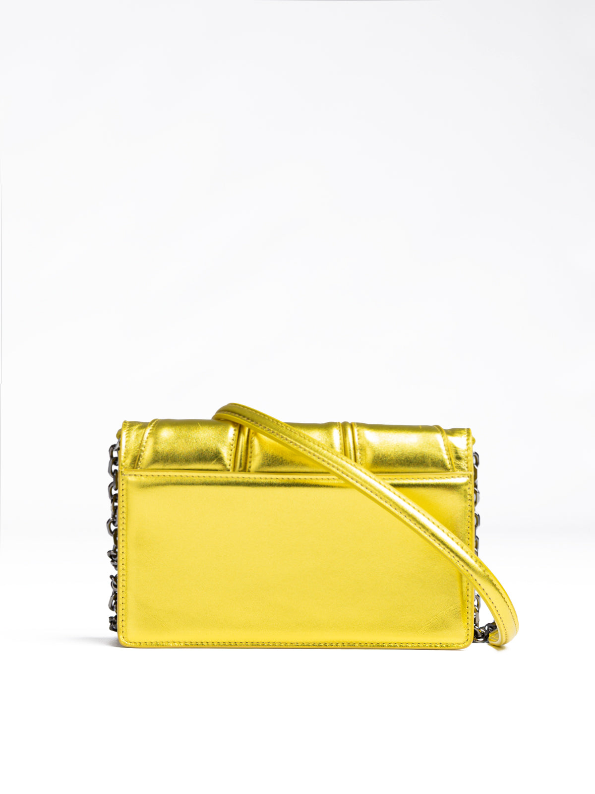 Ferrari Metal Yellow GT patent leather bag with chain - Zeiniez