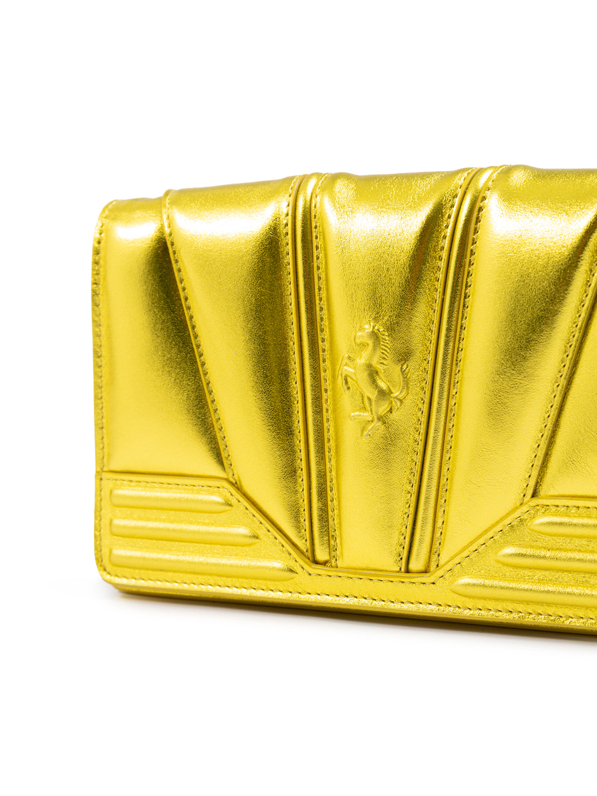 Ferrari Metal Yellow GT patent leather bag with chain - Zeiniez