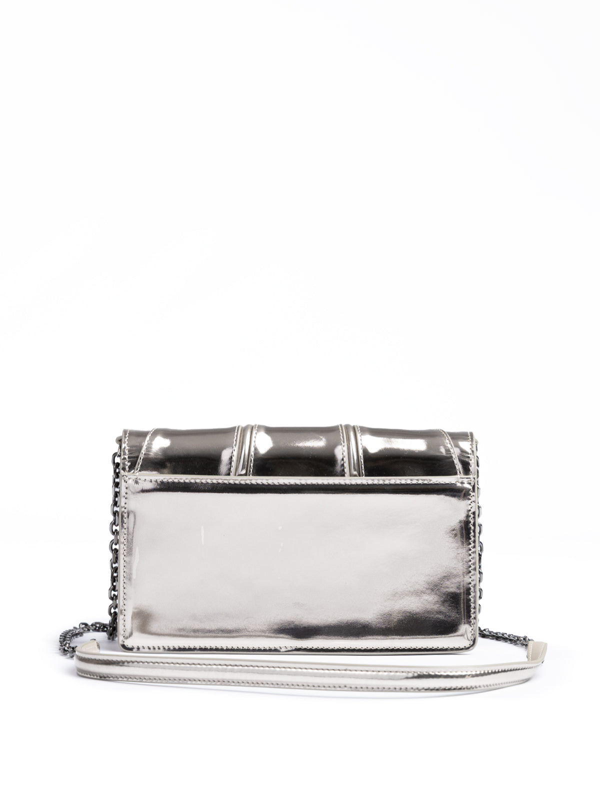 Ferrari Metal Silver GT patent leather bag with chain - Zeiniez