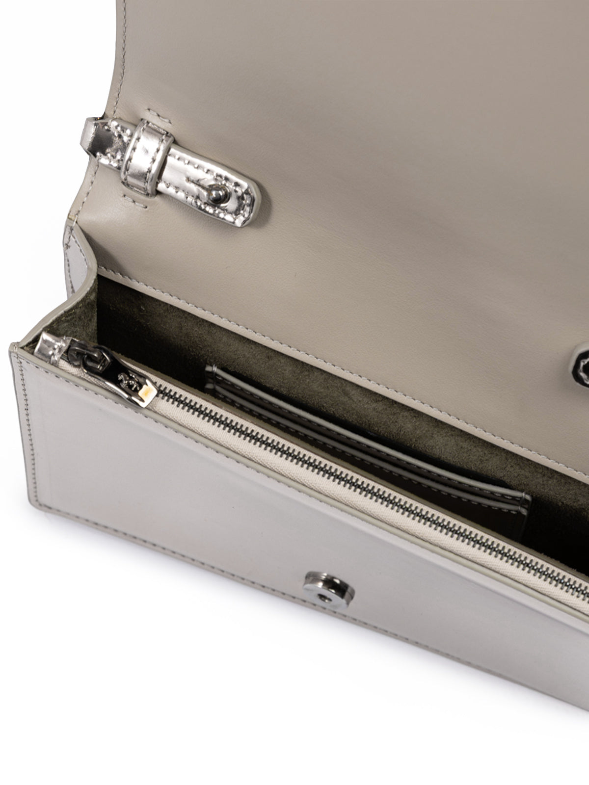 Ferrari Metal Silver GT patent leather bag with chain - Zeiniez