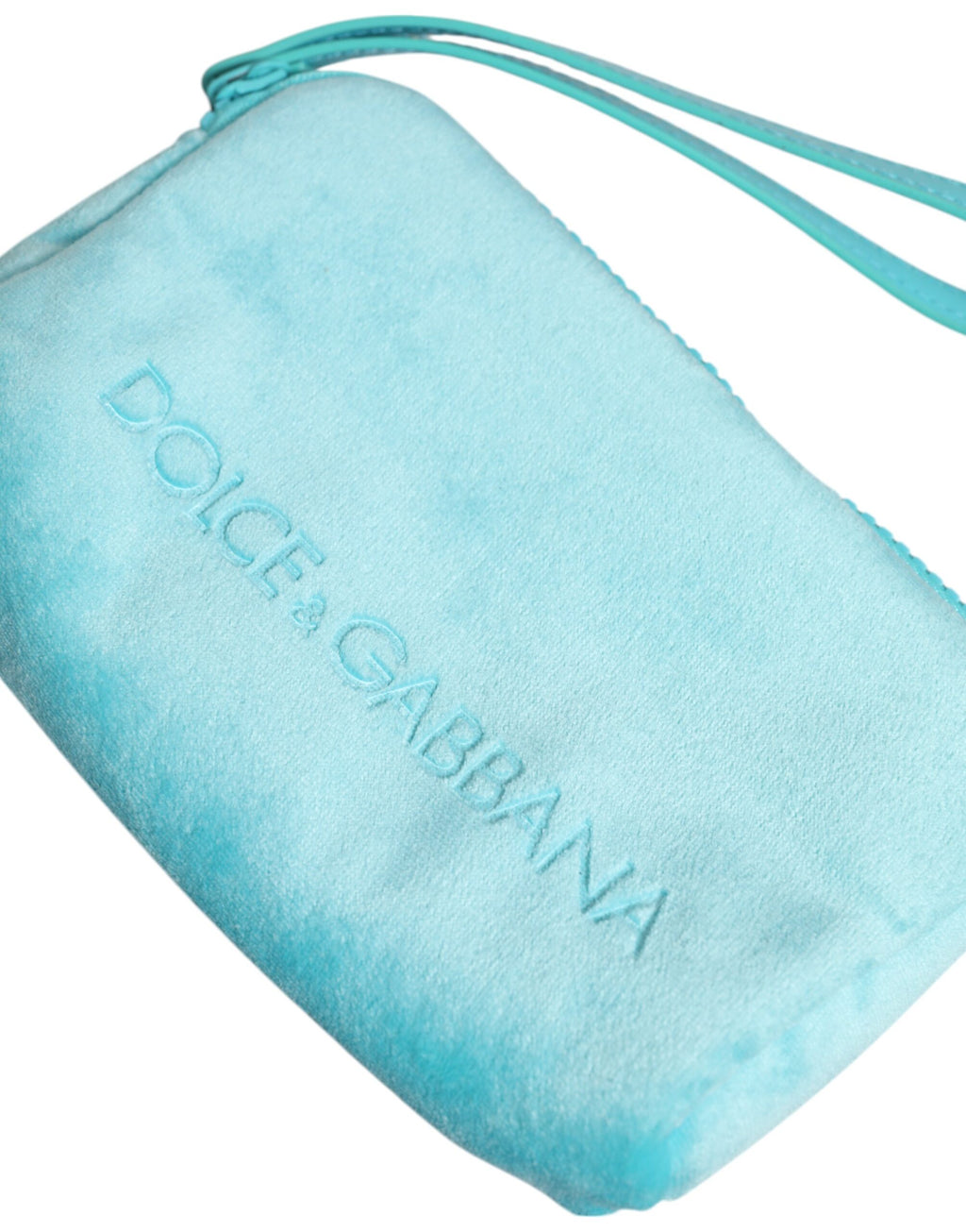 Dolce & Gabbana Light Blue Solid Logo Clutch Sunglasses Holder Pouch Bag - Zeiniez