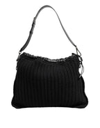 Dolce & Gabbana Black Cashmere Knitted Leather Shoulder Women Borse Bag - Zeiniez