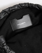 Dolce & Gabbana Black Cashmere Knitted Leather Shoulder Women Borse Bag - Zeiniez