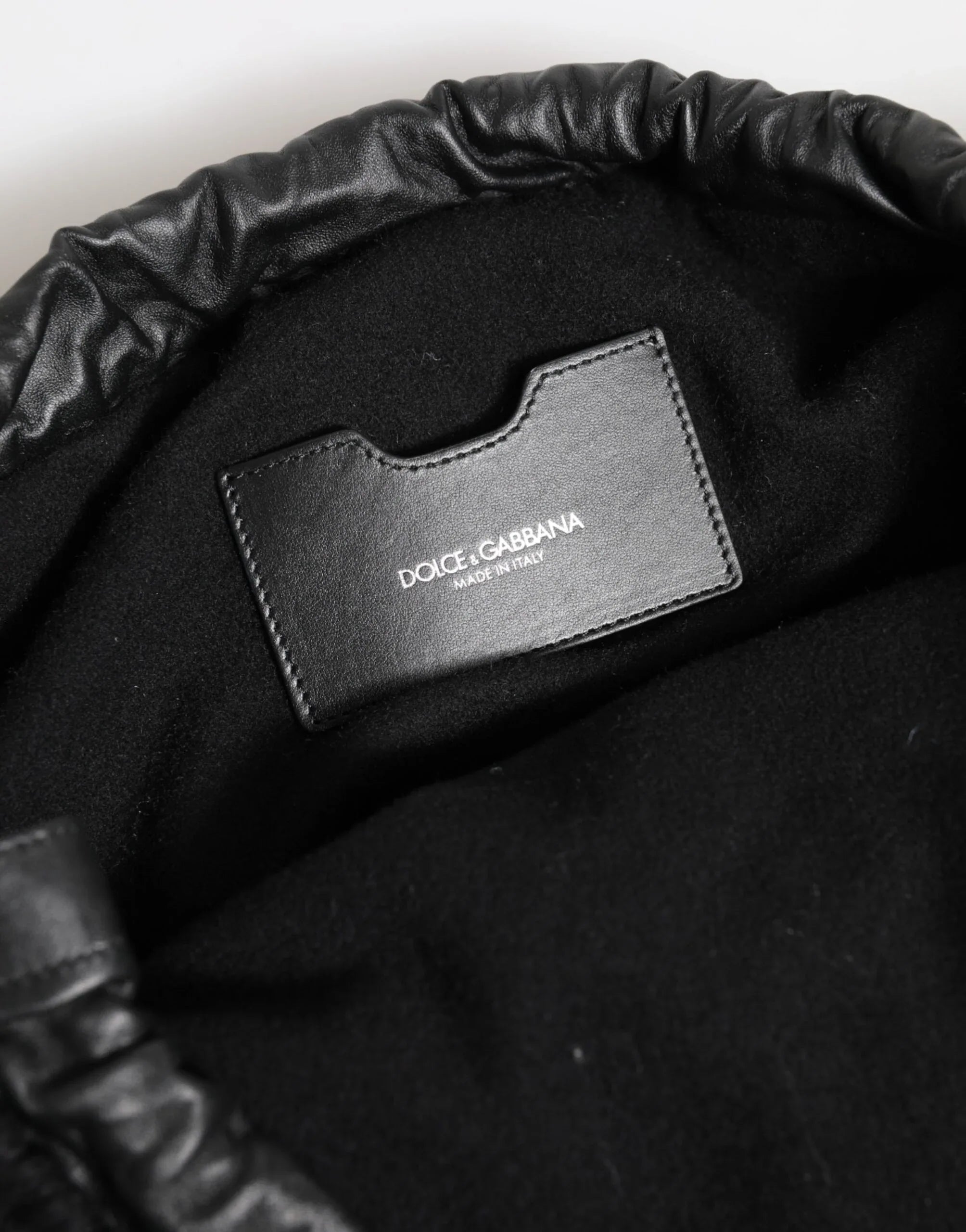 Dolce & Gabbana Black Cashmere Knitted Leather Shoulder Women Borse Bag - Zeiniez