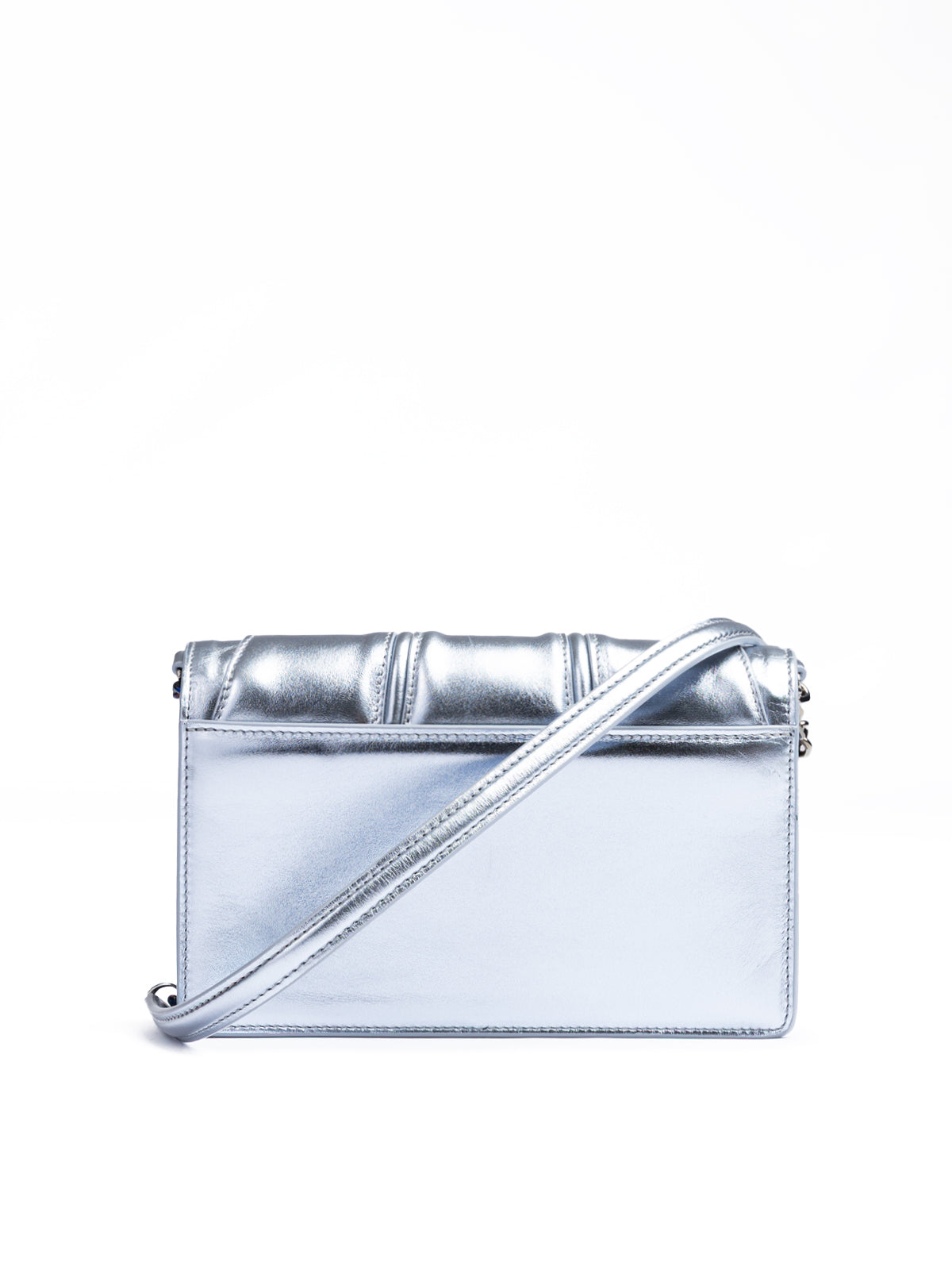 Ferrari Metal light blue GT patent leather bag with chain - Zeiniez