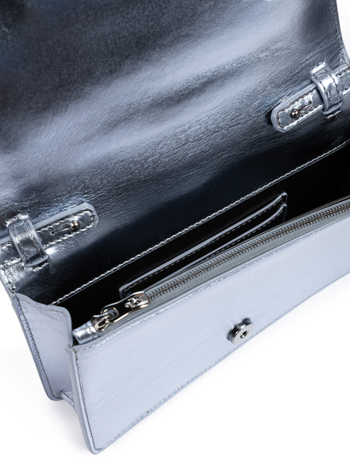 Ferrari Metal light blue GT patent leather bag with chain - Zeiniez