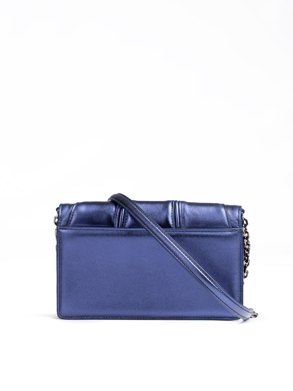 Ferrari Metal blue GT patent leather bag with chain - Zeiniez