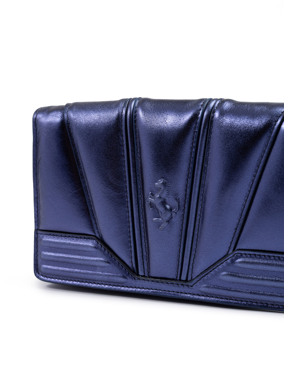 Ferrari Metal blue GT patent leather bag with chain - Zeiniez