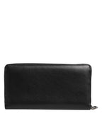 Dolce & Gabbana Black Blue Exotic Leather Men Continental Clutch Wallet