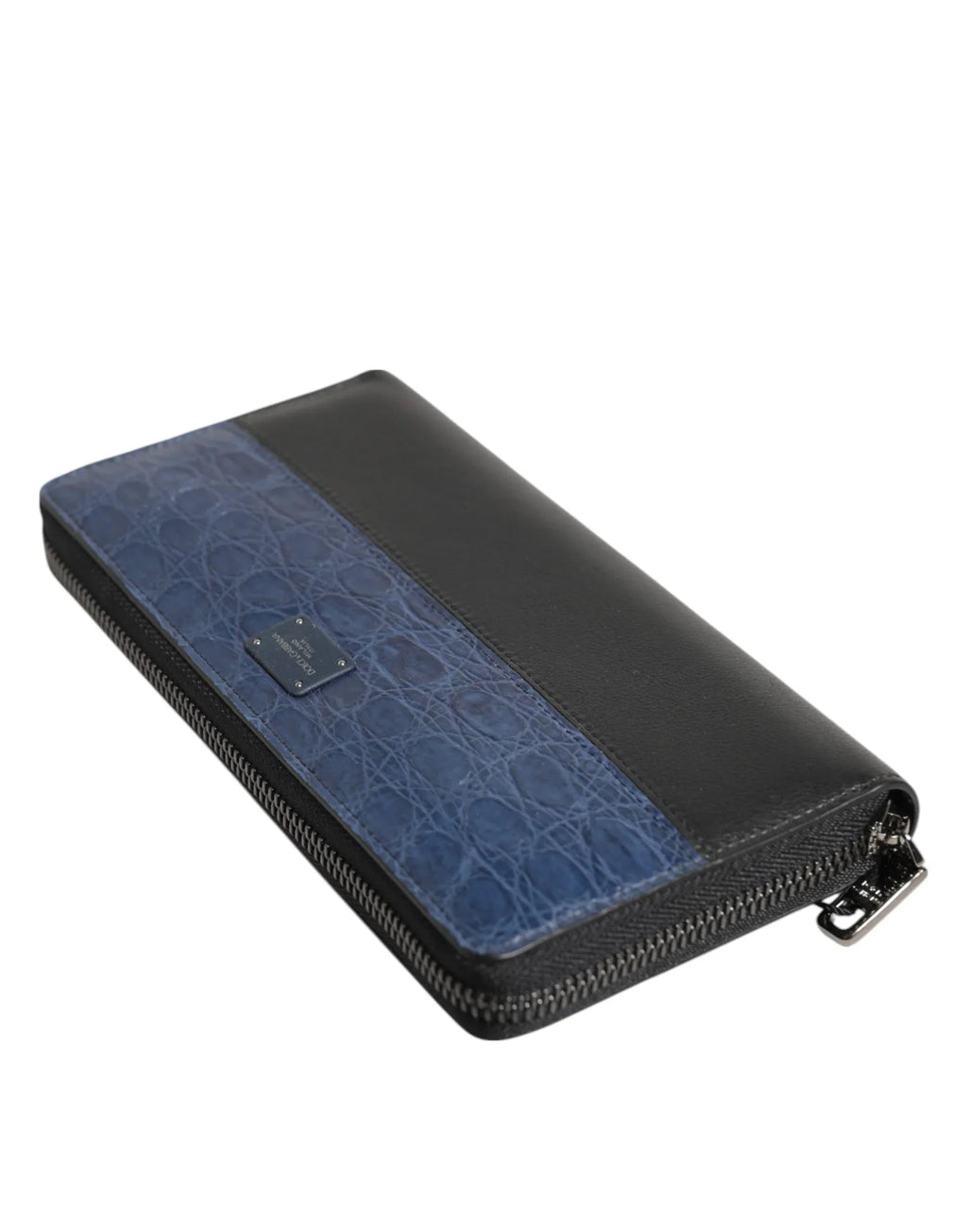 Dolce & Gabbana Black Blue Exotic Leather Men Continental Clutch Wallet - Zeiniez