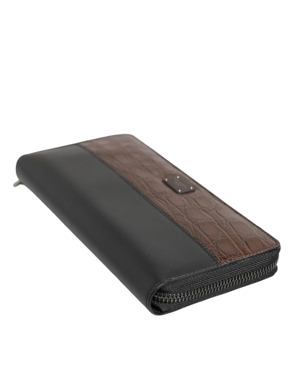 Dolce & Gabbana Black Brown Exotic Leather Men Continental Clutch Wallet - Zeiniez