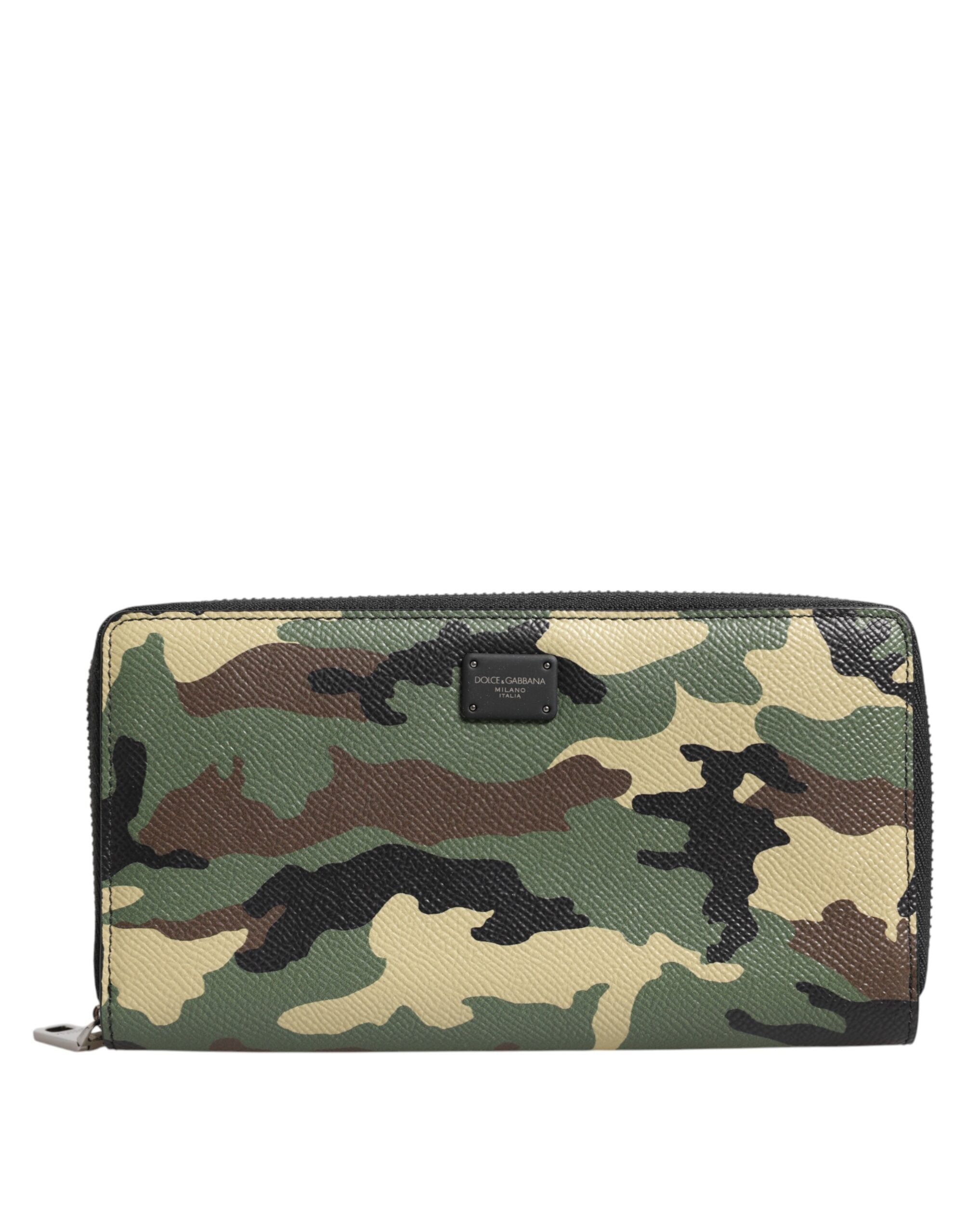 Dolce & Gabbana Multicolor Camouflage Logo Zip Around Continental Wallet - Zeiniez