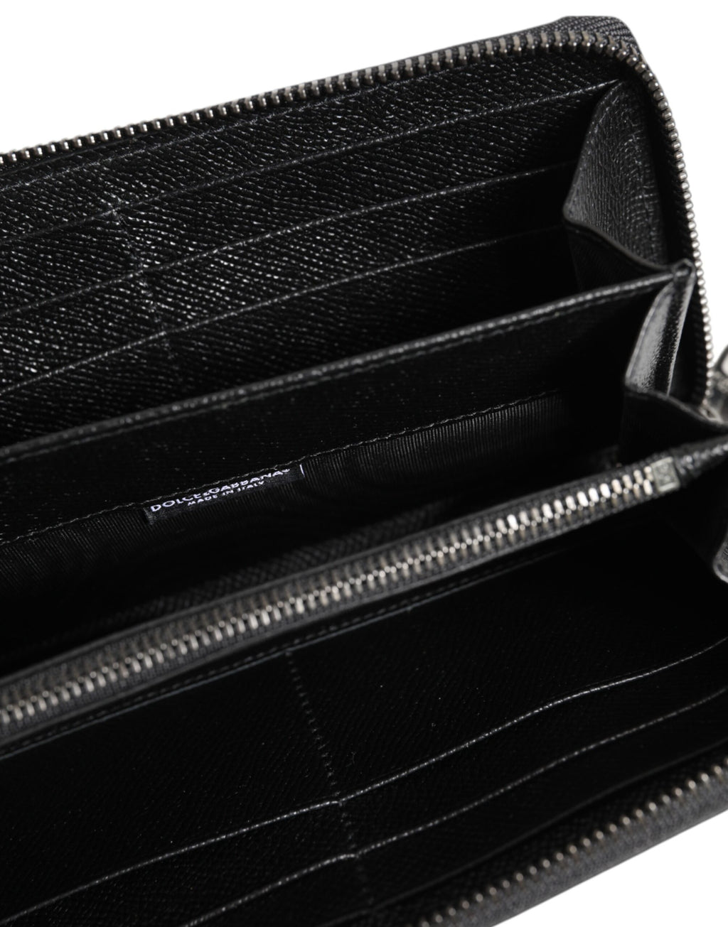 Dolce & Gabbana Black Leather #DGFAMILY Zipper Continental Mens Wallet - Zeiniez