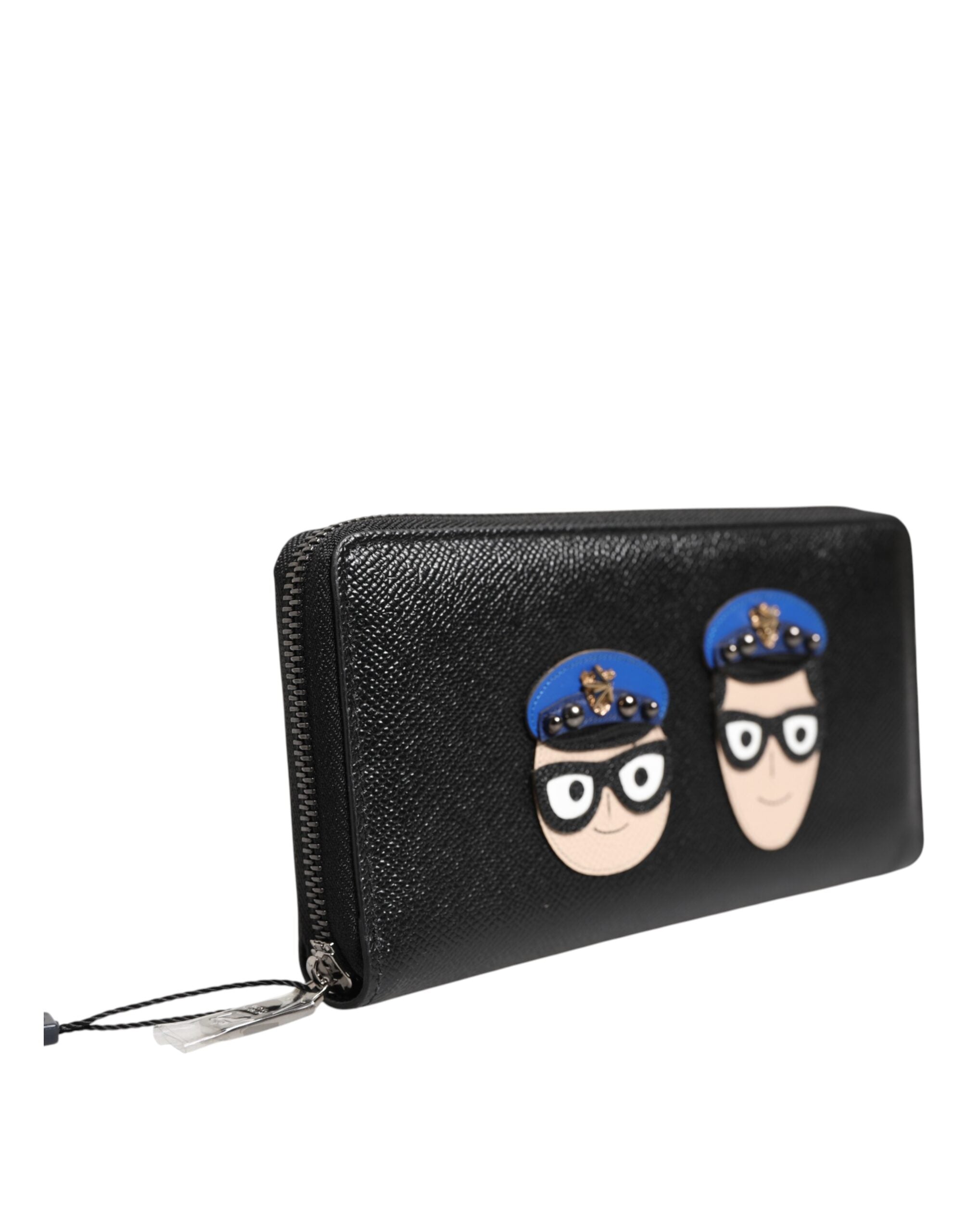 Dolce & Gabbana Black Leather #DGFAMILY Zipper Continental Mens Wallet - Zeiniez
