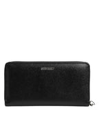 Dolce & Gabbana Black Leather #DGFAMILY Zipper Continental Mens Wallet - Zeiniez