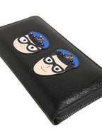 Dolce & Gabbana Black Leather #DGFAMILY Zipper Continental Mens Wallet - Zeiniez