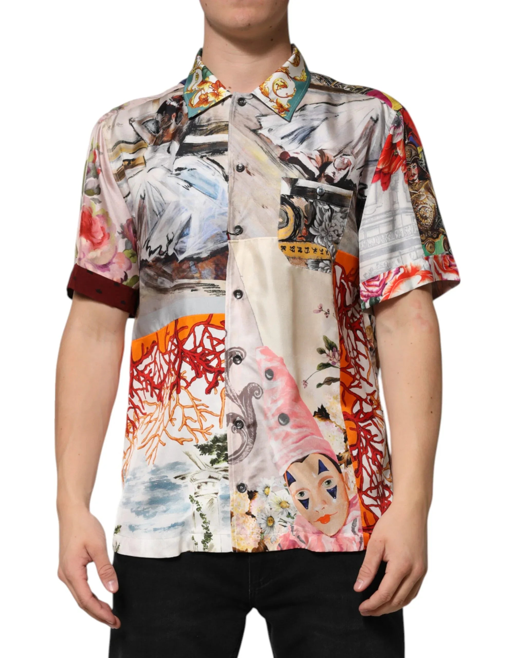 Dolce & Gabbana Multicolor Shell Print Hawaii Casual Shirt - Zeiniez